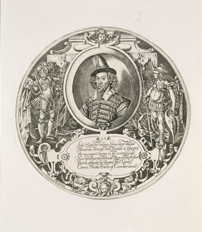 Portrait of George Clifford, 3rd Earl of Cumberland, engraved by the artist by William Rogers
